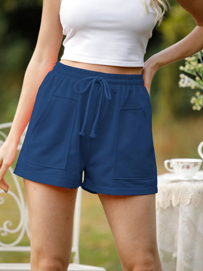 Pantalones cortos para correr, informales, holgados, lisos, con cordón, cintura elástica, bolsillos, pantalones cortos de playa de verano, pantalones de descanso