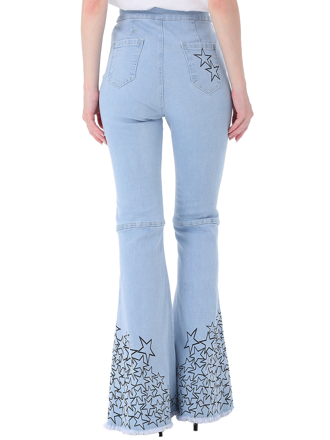 Pantalones vaqueros de cintura alta con campana