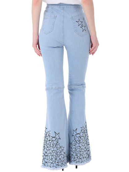 Pantalones vaqueros de cintura alta con campana