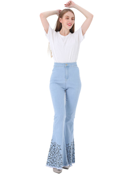 Pantalones vaqueros de cintura alta con campana