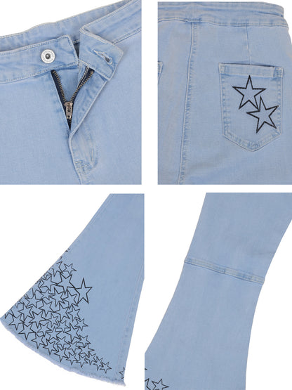 Pantalones vaqueros de cintura alta con campana