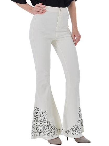 Pantalones vaqueros de cintura alta con campana