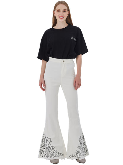 Pantalones vaqueros de cintura alta con campana