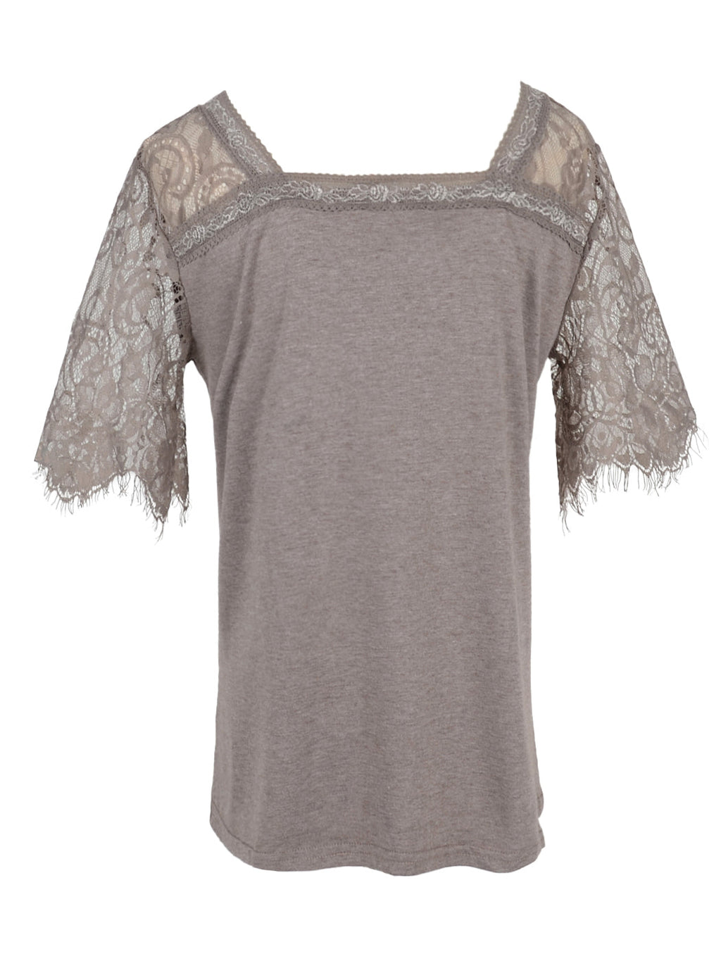 Lace Short Sleeve T-Shirt V Neck Cotton Summer Casual Tops Tee Shirts