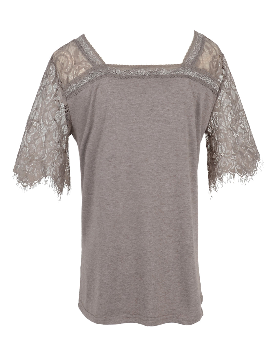 Lace Short Sleeve T-Shirt V Neck Cotton Summer Casual Tops Tee Shirts