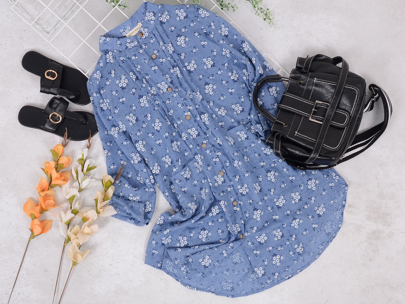 Camisas de talla grande, blusas casuales holgadas de manga larga con botones y estampado floral, blusas huecas