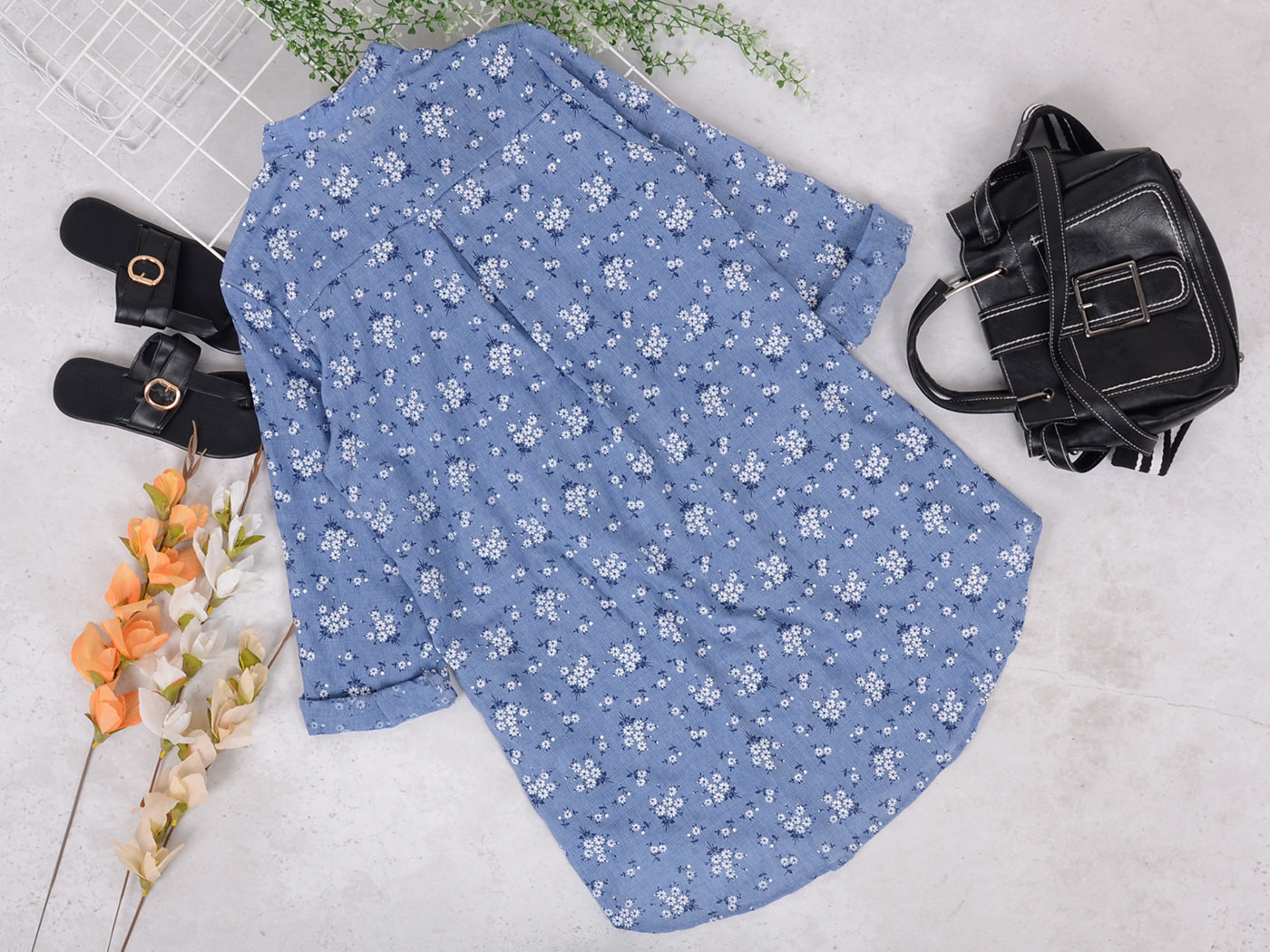 Camisas de talla grande, blusas casuales holgadas de manga larga con botones y estampado floral, blusas huecas