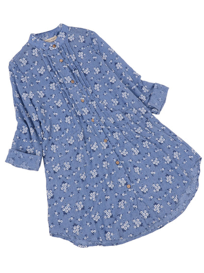 Camisas de talla grande, blusas casuales holgadas de manga larga con botones y estampado floral, blusas huecas