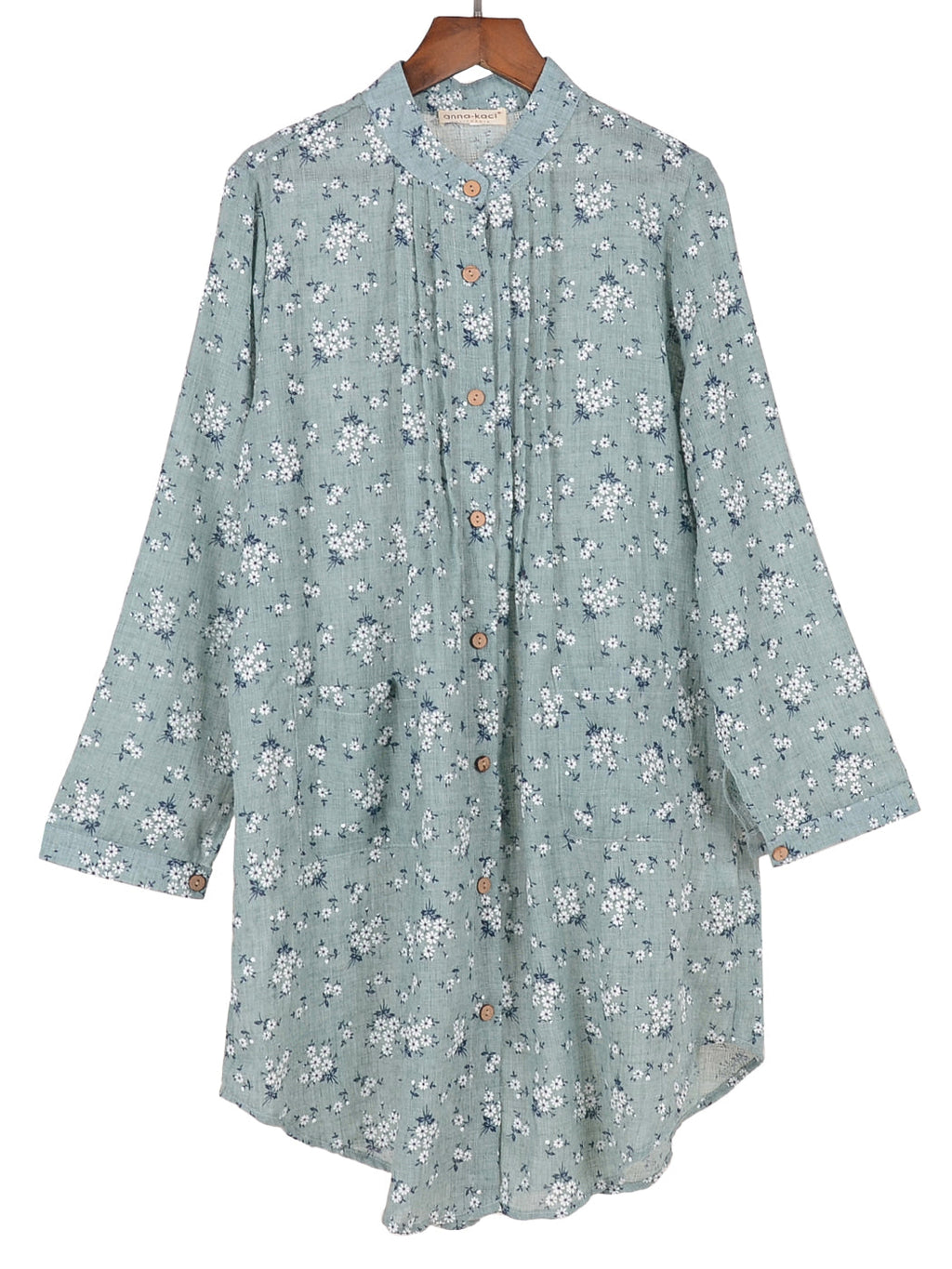 Camisas de talla grande, blusas casuales holgadas de manga larga con botones y estampado floral, blusas huecas