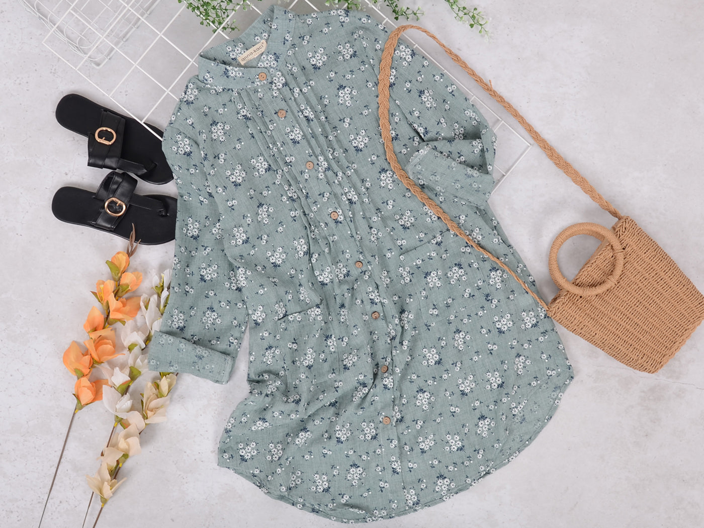 Camisas de talla grande, blusas casuales holgadas de manga larga con botones y estampado floral, blusas huecas