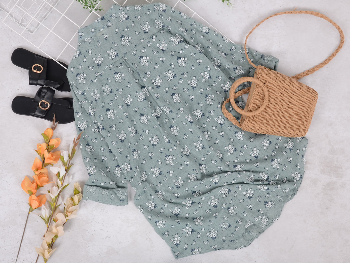 Camisas de talla grande, blusas casuales holgadas de manga larga con botones y estampado floral, blusas huecas