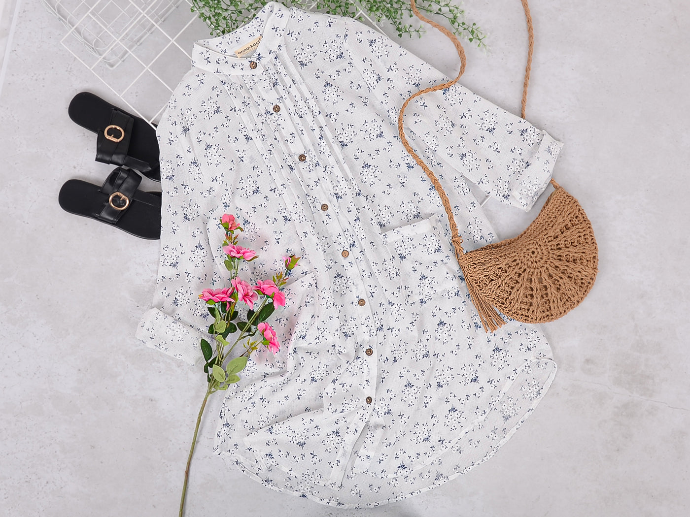 Camisas de talla grande, blusas casuales holgadas de manga larga con botones y estampado floral, blusas huecas