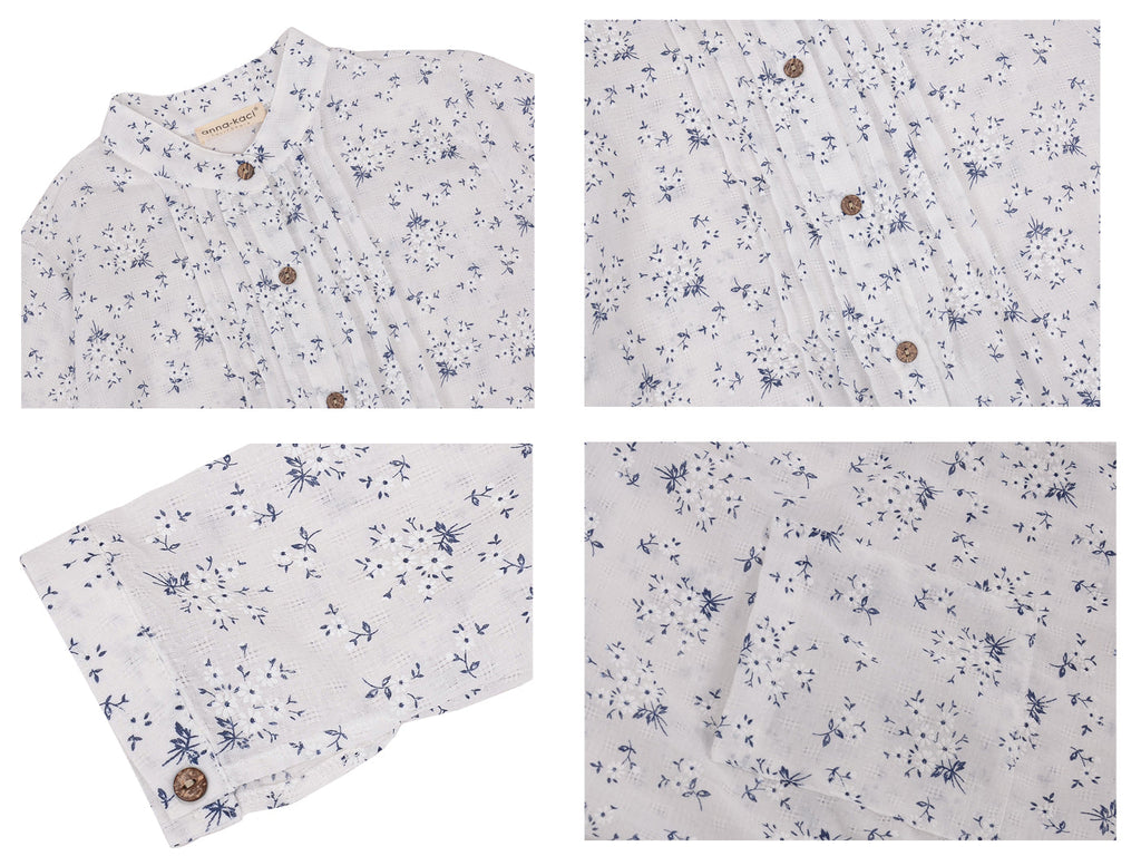 Camisas de talla grande, blusas casuales holgadas de manga larga con botones y estampado floral, blusas huecas