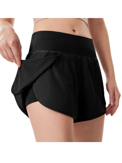 Pantalones cortos de entrenamiento para correr de secado rápido con bolsillo