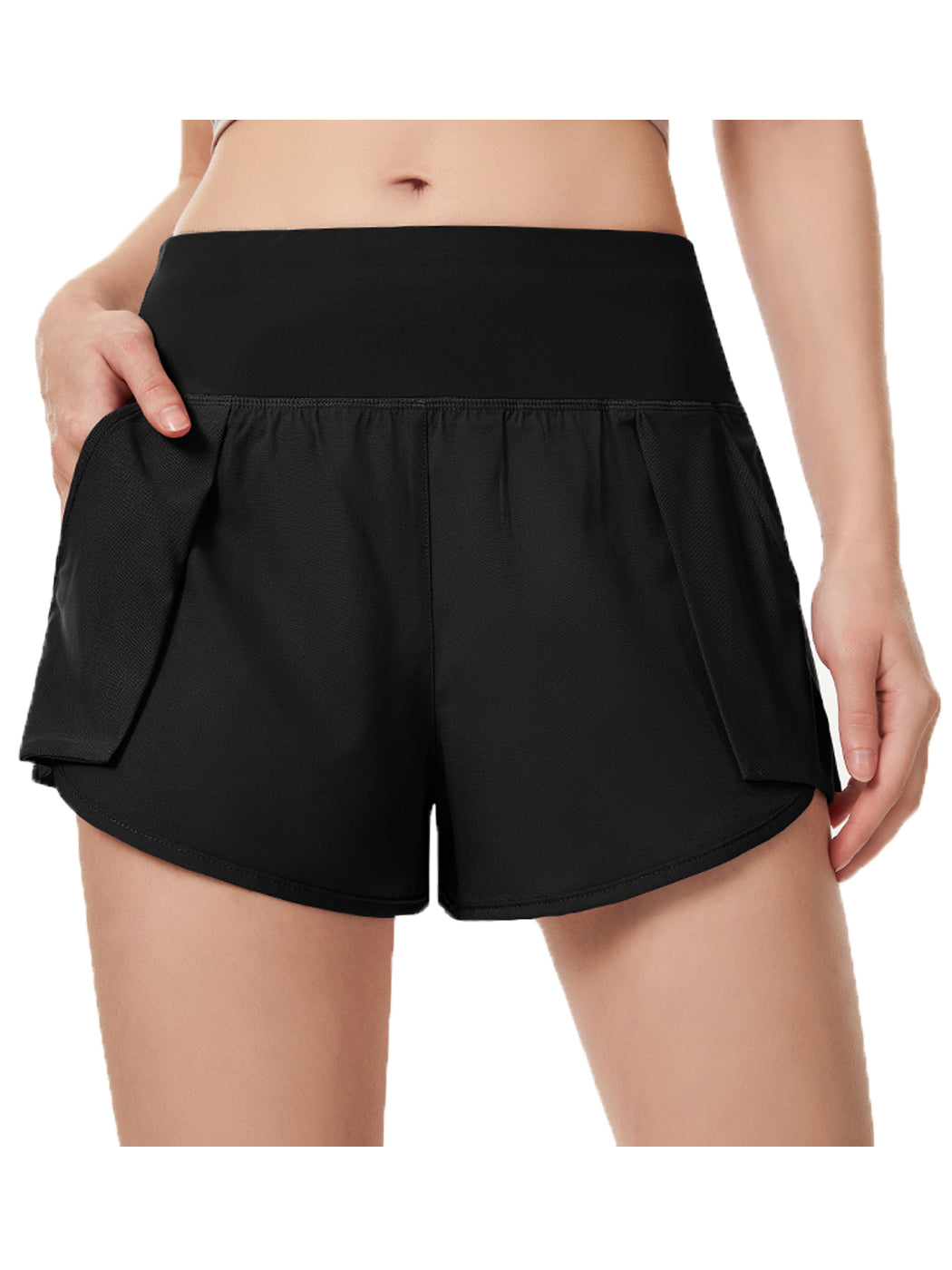 Pantalones cortos de entrenamiento para correr de secado rápido con bolsillo