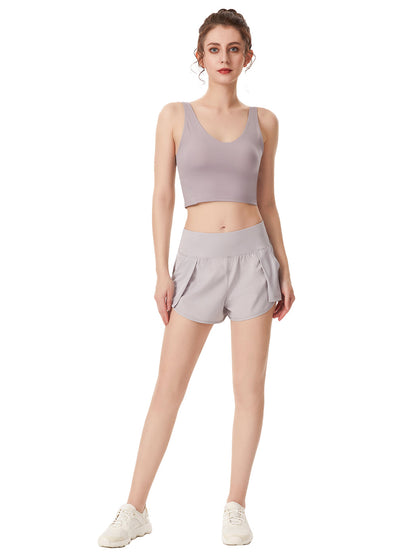 Pantalones cortos de entrenamiento para correr de secado rápido con bolsillo