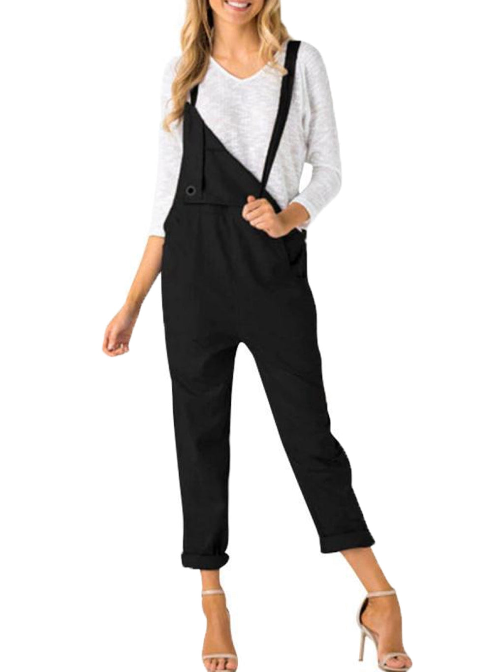 Corduroy Front Cropped Leg Overalls
