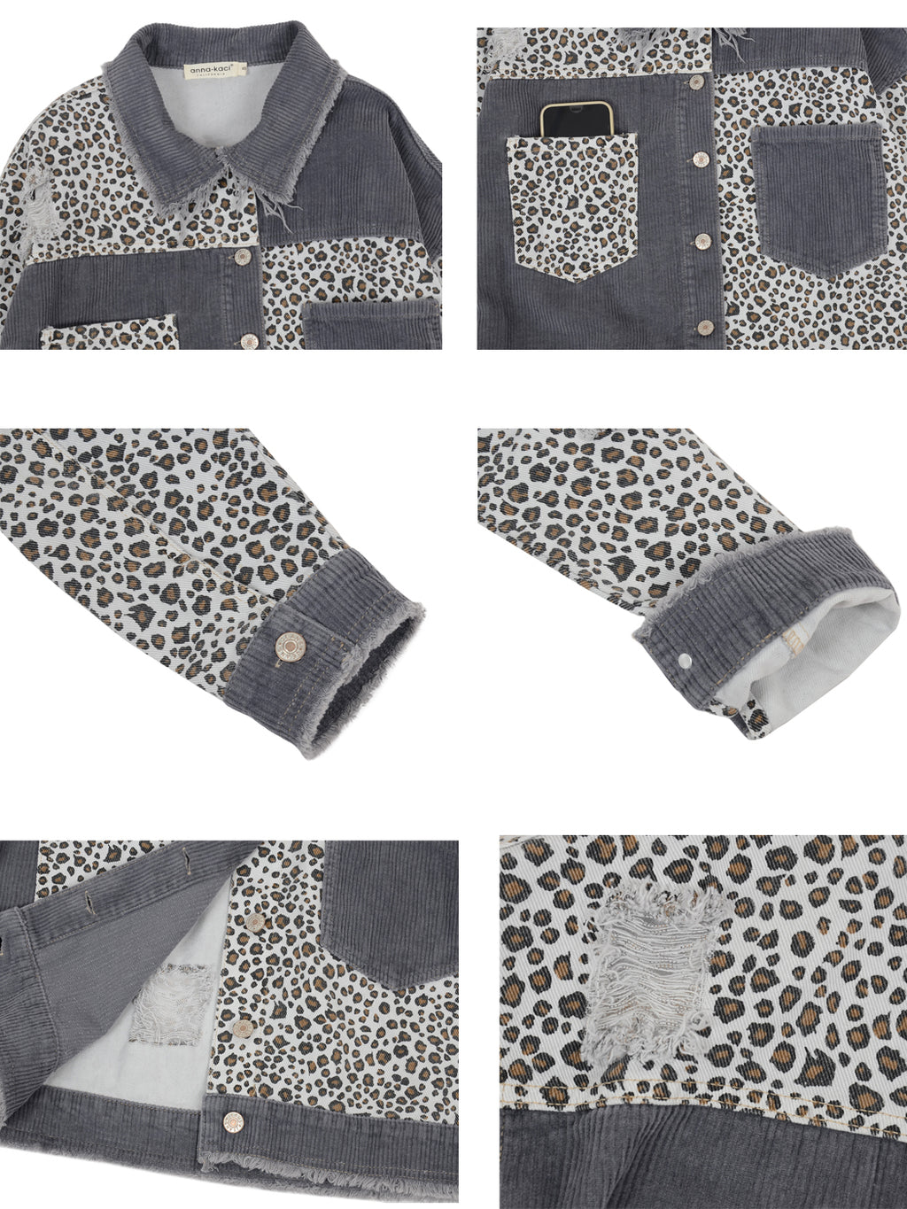 Leopard Print Crop Denim Shacket