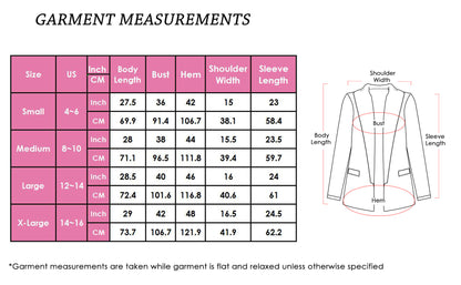 Anna-Kaci Women's Open Front Plaid Blazer Coat Jacket Long Sleeve Mock Front Pockets Formal Work Attire