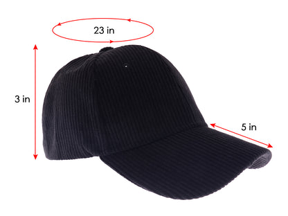 Gorra de pana Anna-Kaci, informal, lisa, clásica, con correa ajustable, suave, unisex