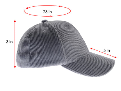Gorra de pana Anna-Kaci, informal, lisa, clásica, con correa ajustable, suave, unisex