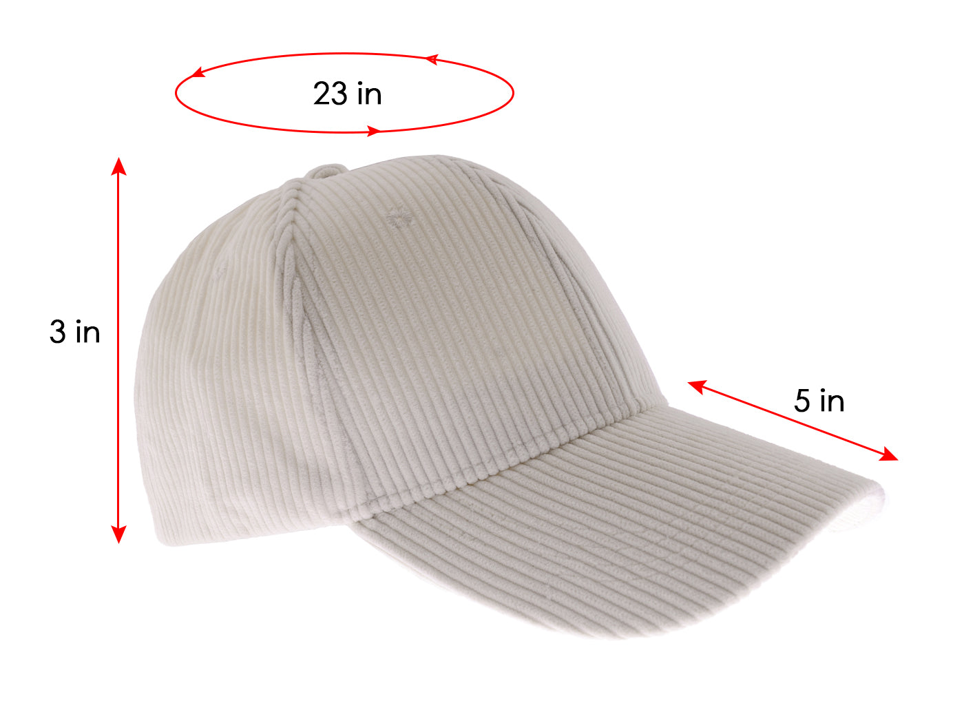 Anna-Kaci Corduroy Hat Casual Solid Classic Adjustable Strap Soft Baseball Cap Unisex, One Size / Off-White