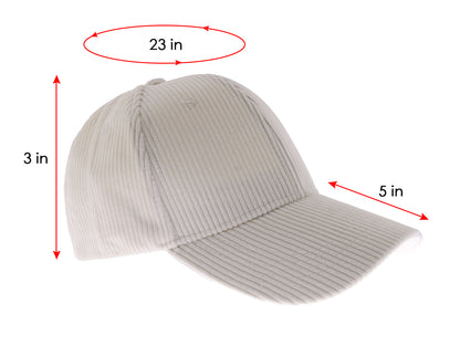 Gorra de pana Anna-Kaci, informal, lisa, clásica, con correa ajustable, suave, unisex