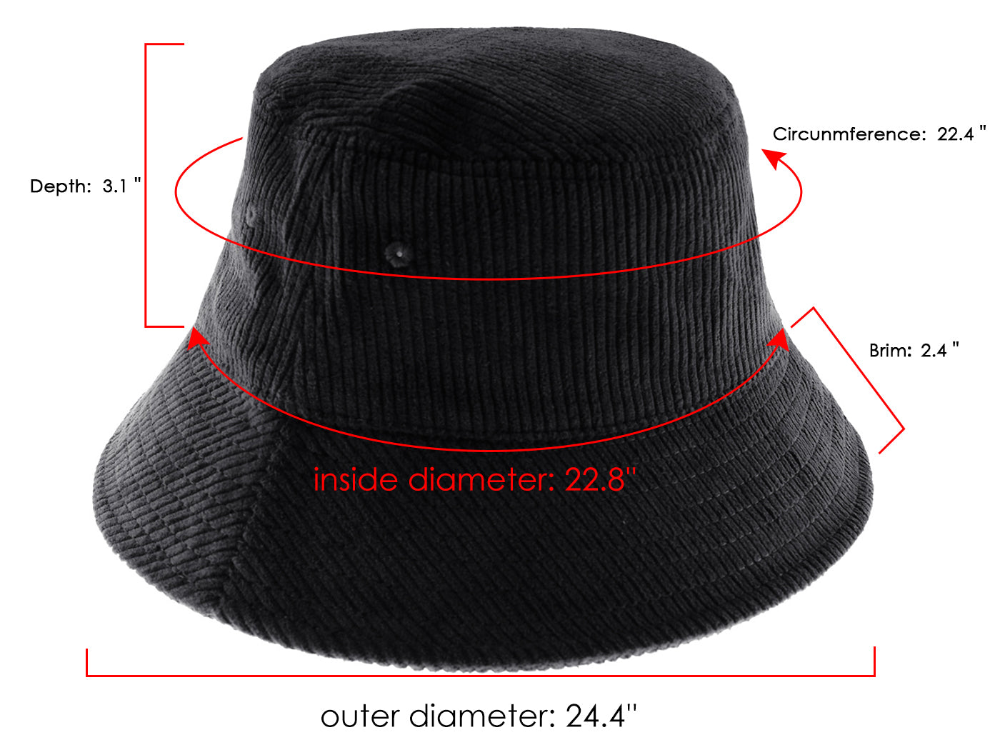 Sombrero de pescador de pana de Anna-Kaci, ligero, informal, de color sólido, unisex, de algodón