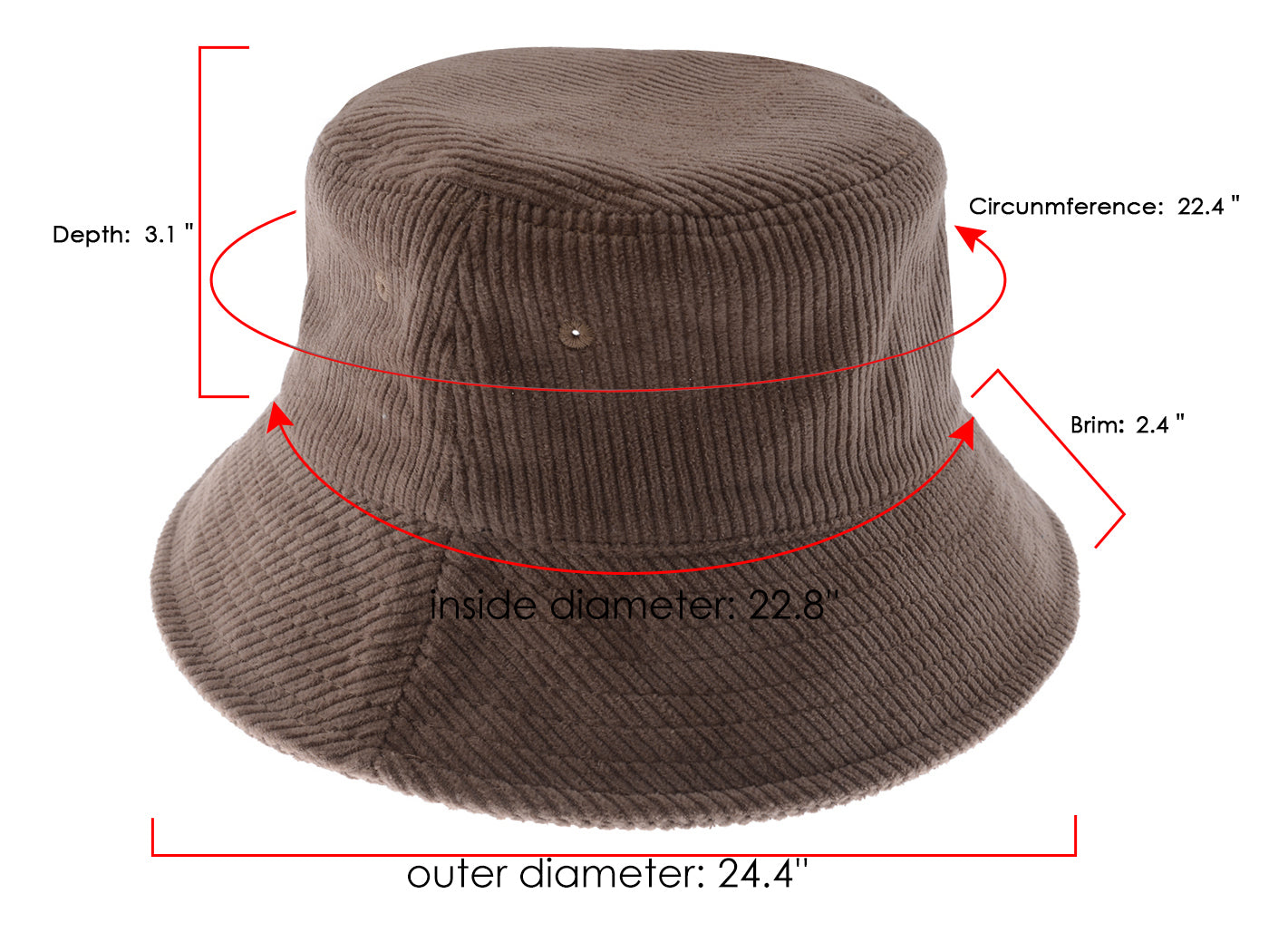 Sombrero de pescador de pana de Anna-Kaci, ligero, informal, de color sólido, unisex, de algodón