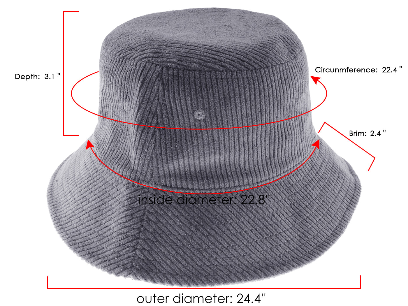 Sombrero de pescador de pana de Anna-Kaci, ligero, informal, de color sólido, unisex, de algodón