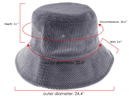 Sombrero de pescador de pana de Anna-Kaci, ligero, informal, de color sólido, unisex, de algodón