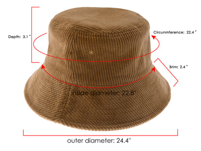 Sombrero de pescador de pana de Anna-Kaci, ligero, informal, de color sólido, unisex, de algodón