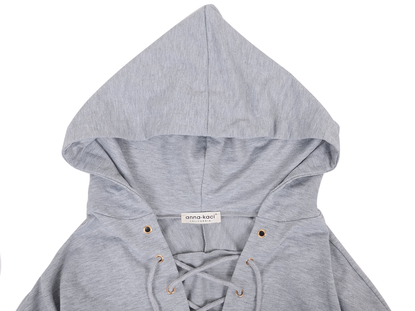 Anna-Kaci Women's Lace Up Criss Cross V Neck Hoodies Long