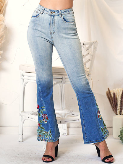 Classic Retro High Waist Long Denim Bell Bottom Jeans – Anna-Kaci