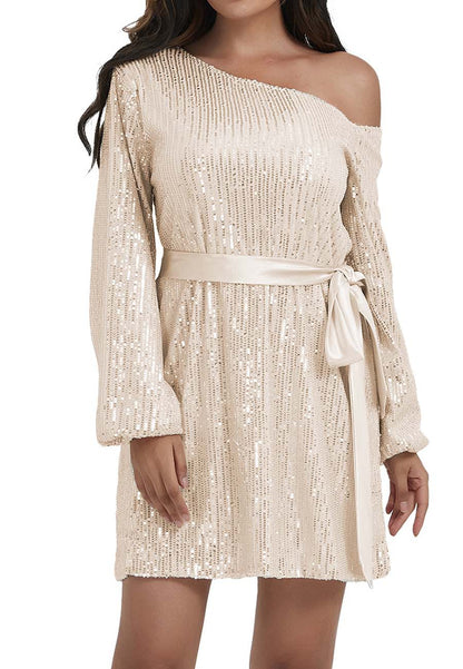 Vestido de fiesta con lentejuelas y purpurina para club