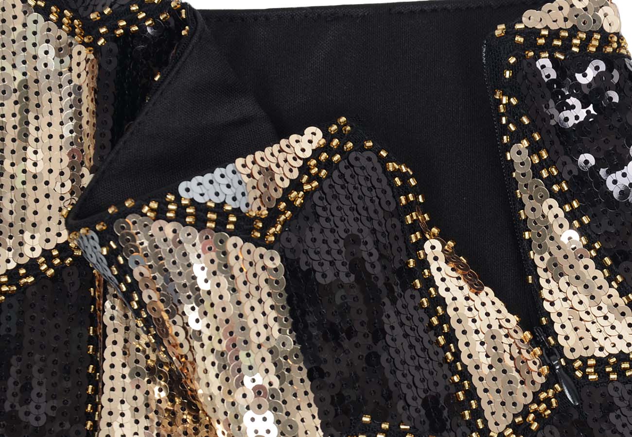 Minifalda tubo elástica con rombos y lentejuelas para mujer de Anna-Kaci