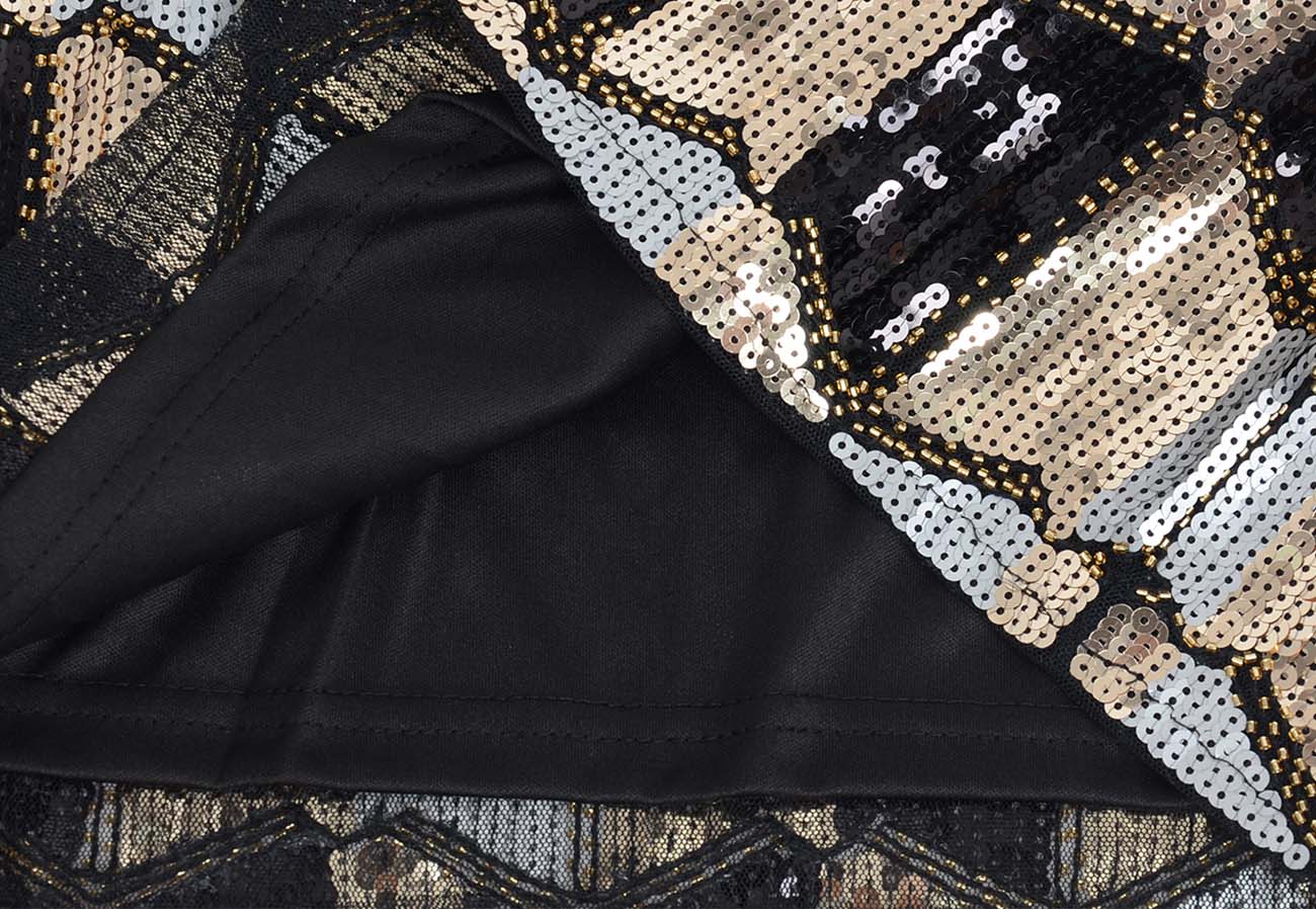Minifalda tubo elástica con rombos y lentejuelas para mujer de Anna-Kaci