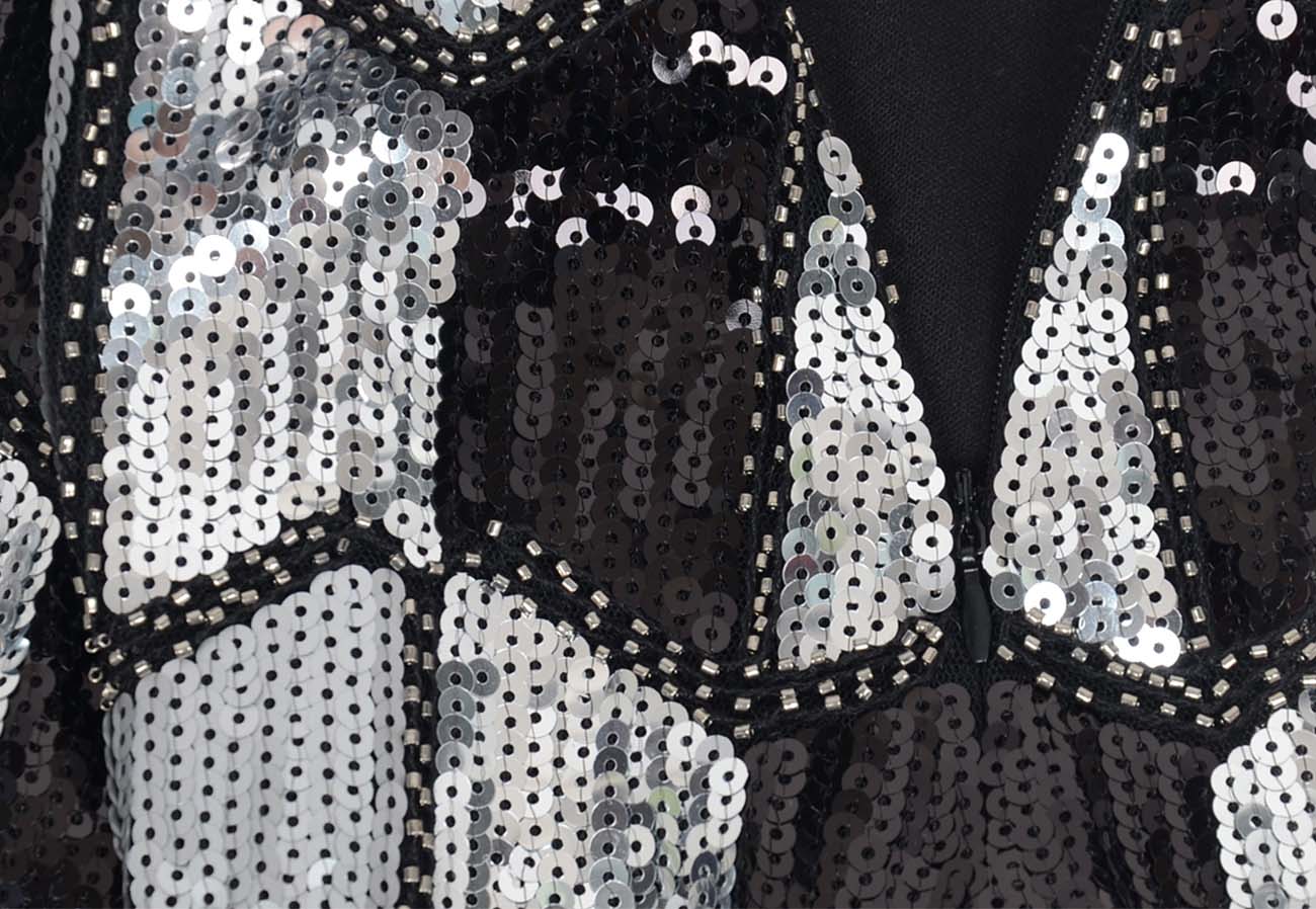 Minifalda tubo elástica con rombos y lentejuelas para mujer de Anna-Kaci