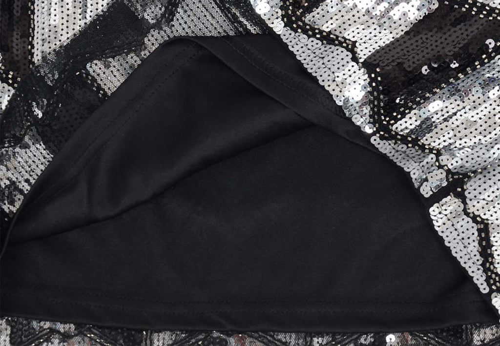 Minifalda tubo elástica con rombos y lentejuelas para mujer de Anna-Kaci