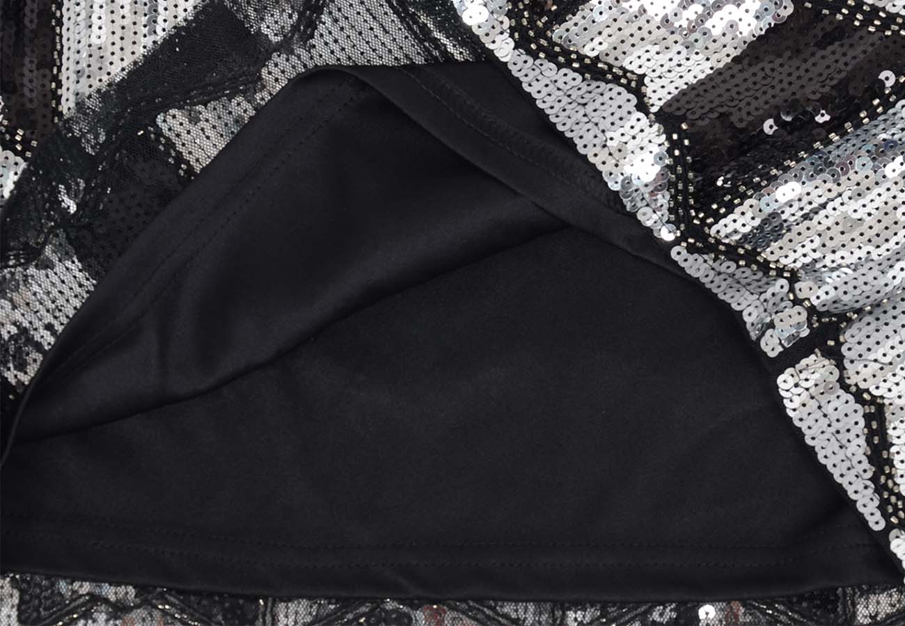 Minifalda tubo elástica con rombos y lentejuelas para mujer de Anna-Kaci