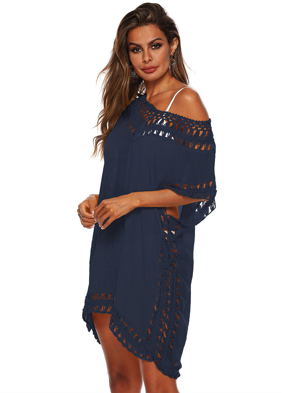 Traje de baño Anna-Kaci para mujer, traje de baño, vestido sexy para playa, bikini, ropa de playa de crochet, vestido suelto