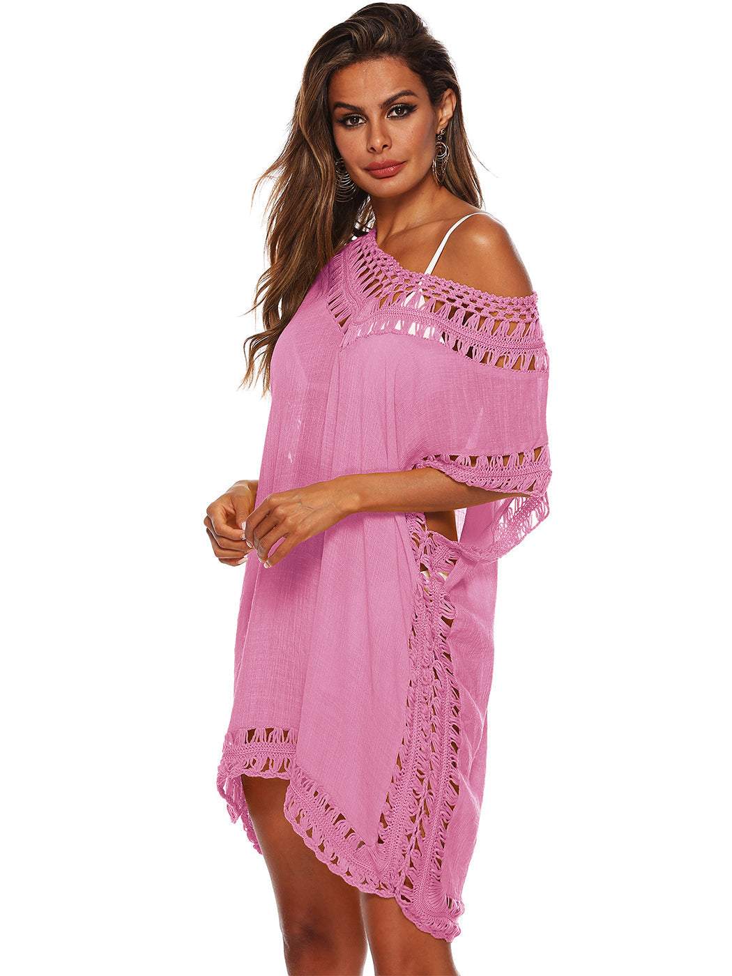 Traje de baño Anna-Kaci para mujer, traje de baño, vestido sexy para playa, bikini, ropa de playa de crochet, vestido suelto