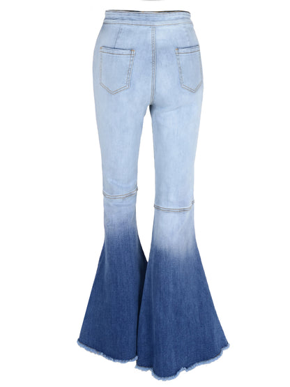 Pantalones vaqueros de cintura alta con campana