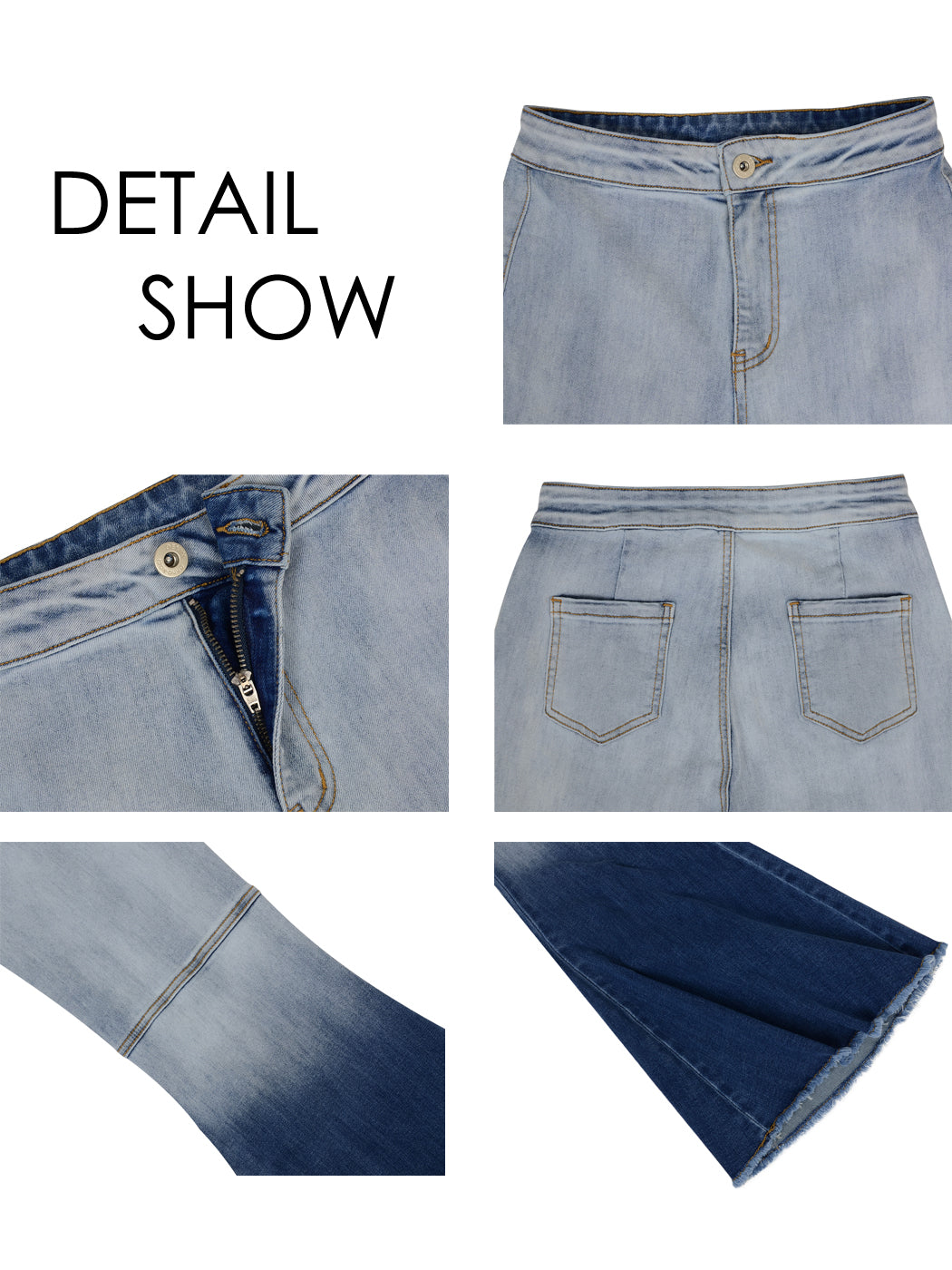 Pantalones vaqueros de cintura alta con campana