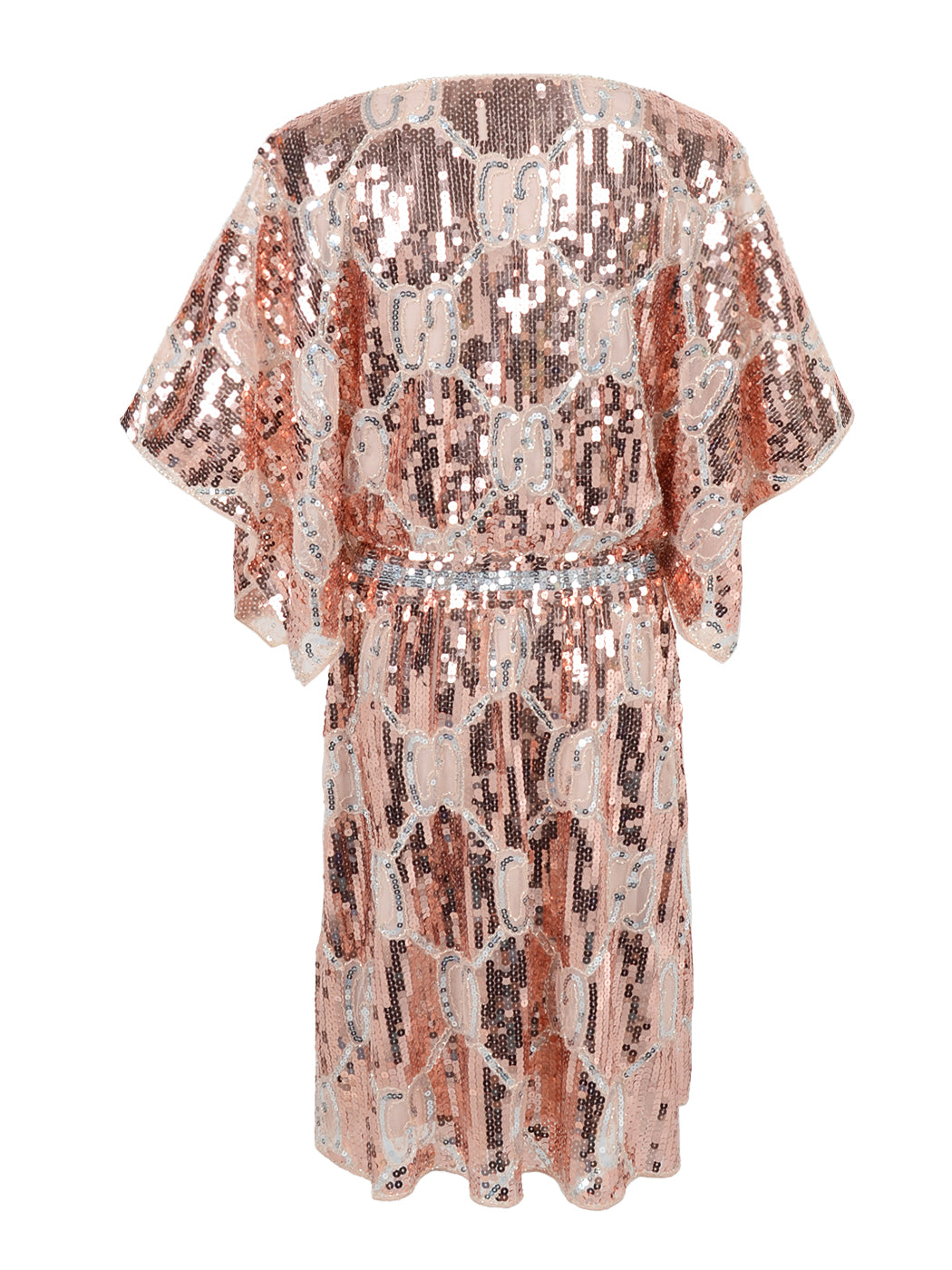 Anna-Kaci Women's Fashion Sequins Half Sleeve Boat Neck Loose Stretch Tunic Blouses Mini Dresses