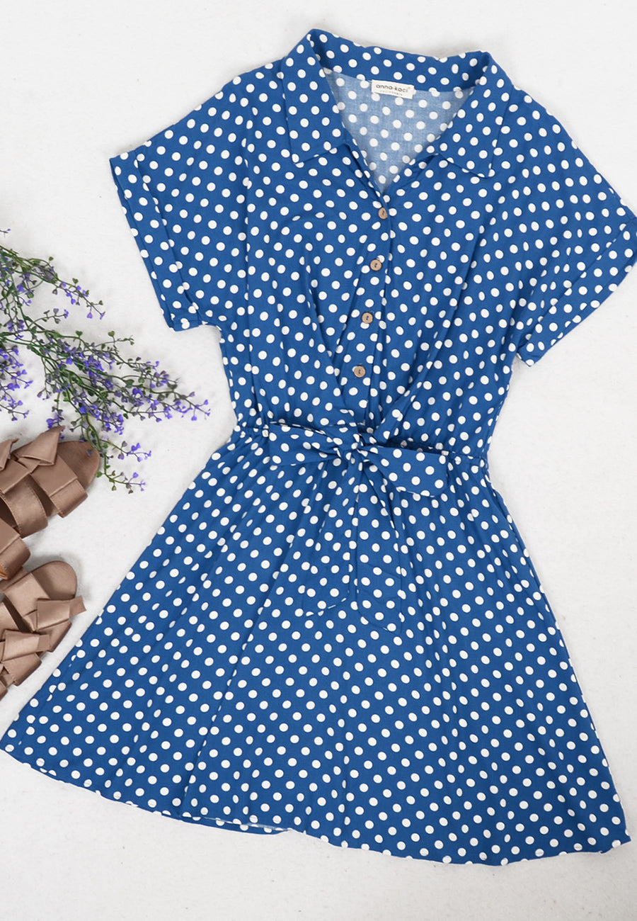 Anna-Kaci Womens Casual Dress Short Sleeves Button Up Polka Dot Printe Anna-Kaci Womens Casual Dress Short Sleeves Button Up Polka Dot Printe