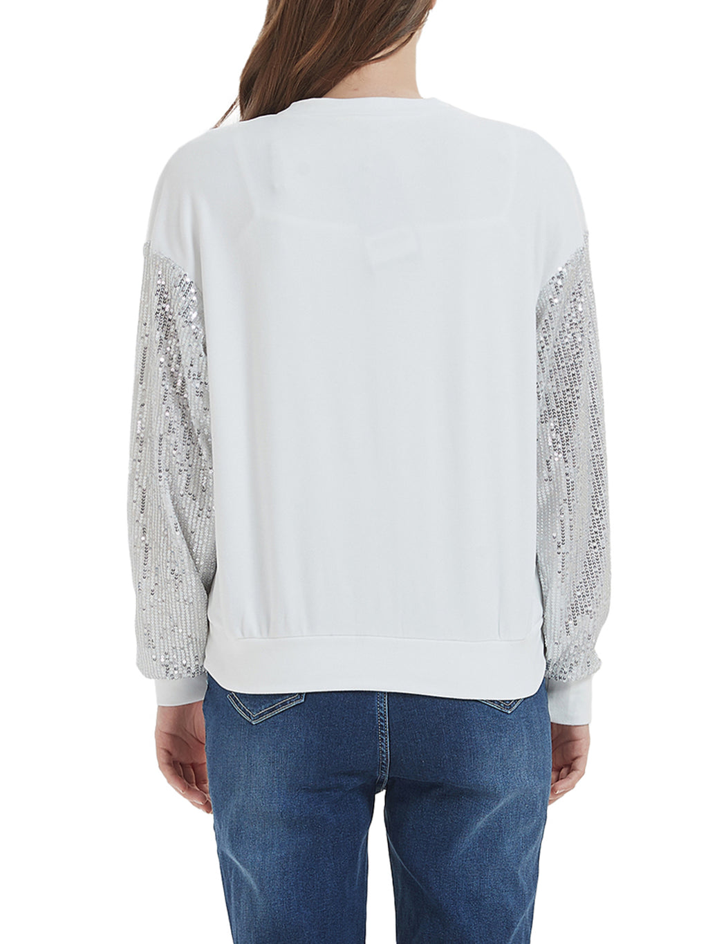 Anna-Kaci Women's Sparkle Sequin Tops Sweatshirt Long Lantern Sleeve Pullovers Blouse