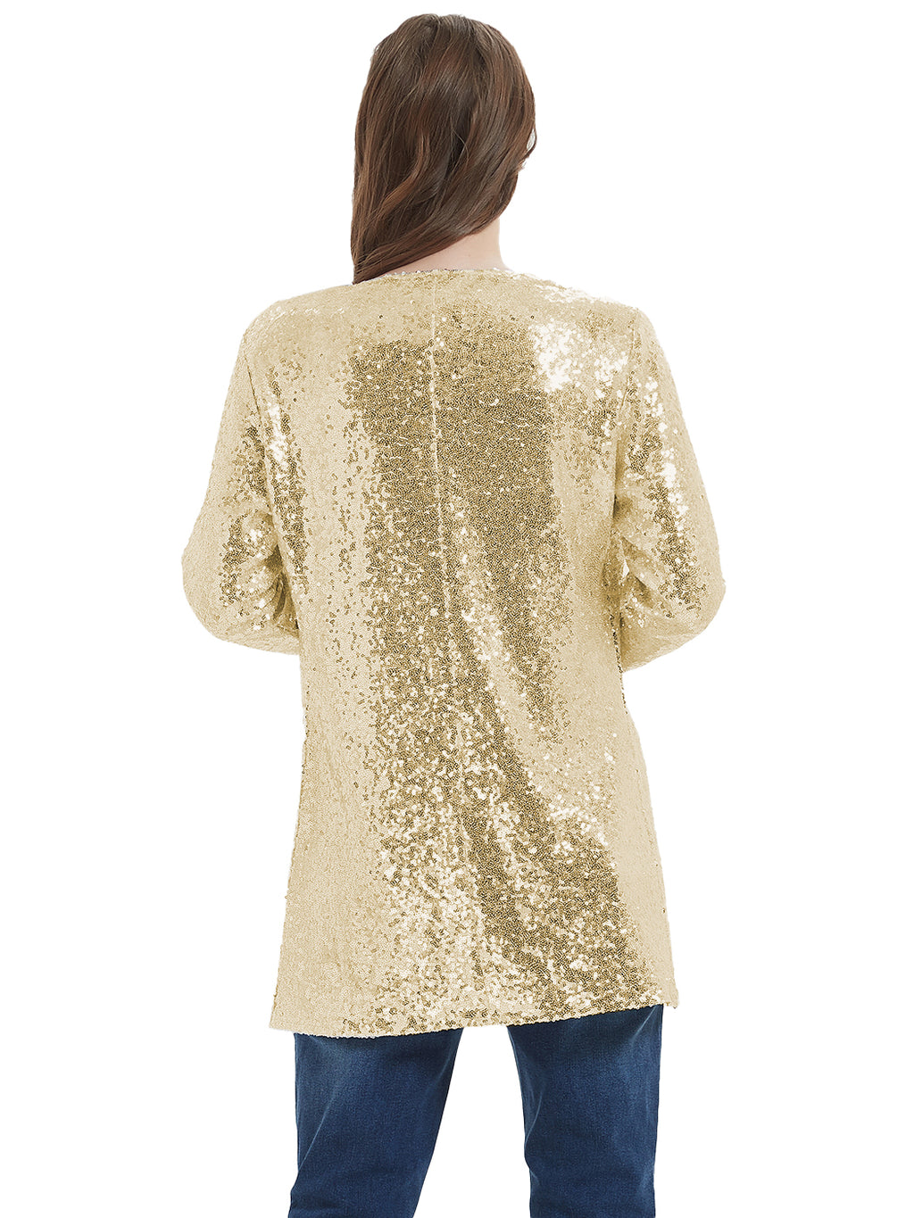 Chaqueta de lentejuelas para mujer de Anna-Kaci, abrigo abierto por delante, blazer, prenda exterior para fiesta, cóctel, cárdigan