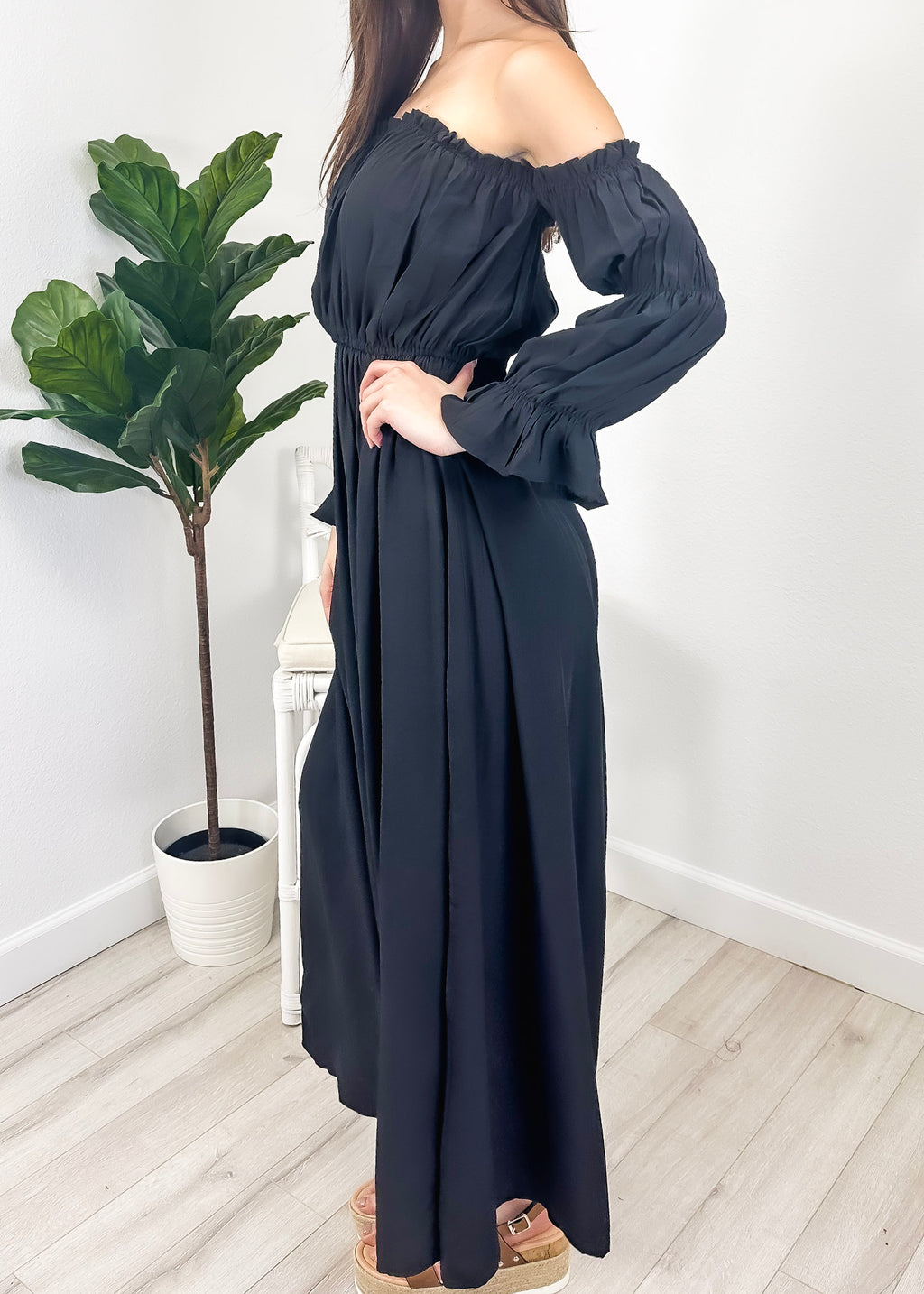 Vestido medieval irlandés con hombros descubiertos para mujer de Anna-Kaci