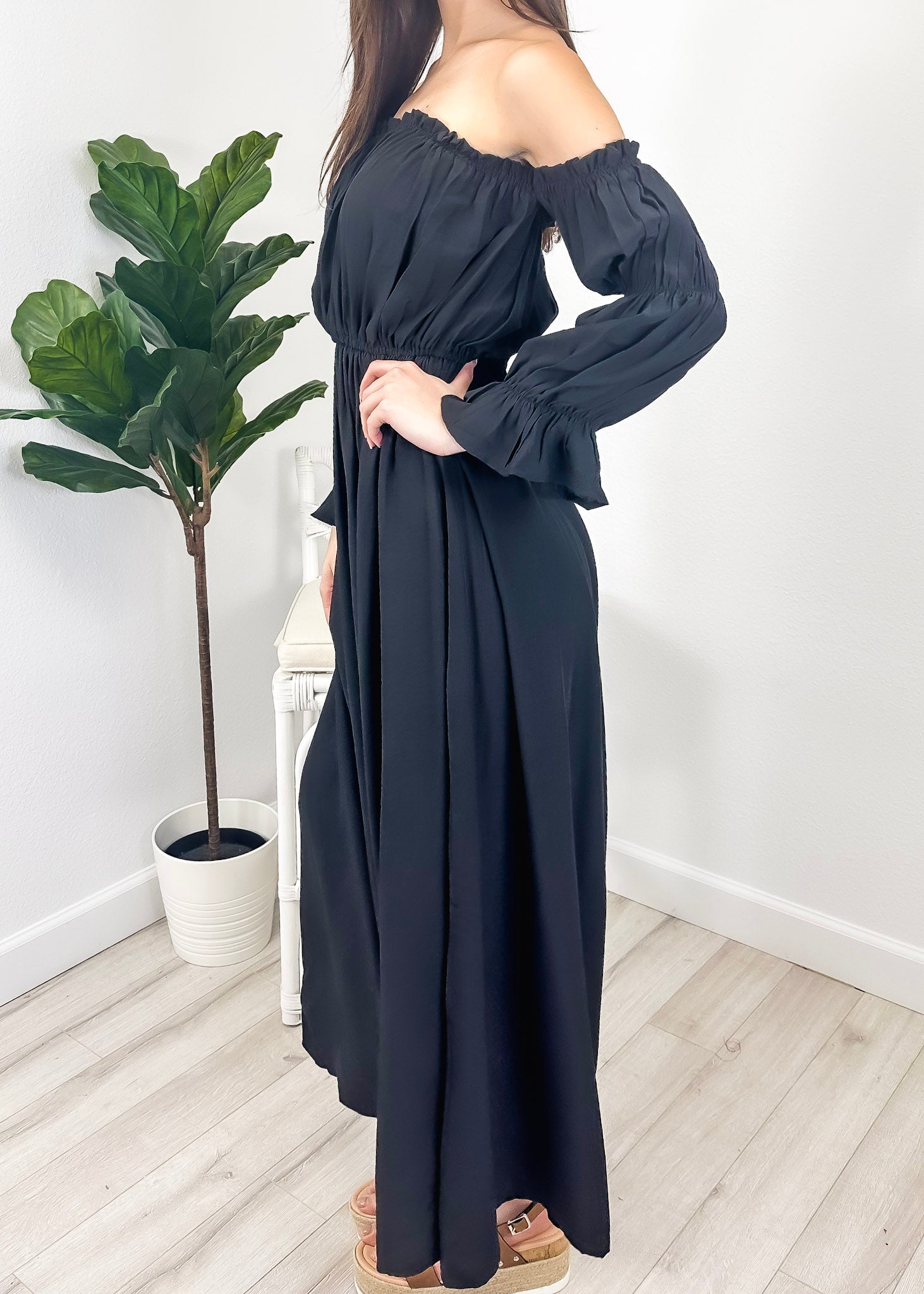 Vestido medieval irlandés con hombros descubiertos para mujer de Anna-Kaci